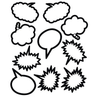 Teacher Created Resources Superhero Black & White Speech/Thought Bubbles Accents, 90 Pack-Accents for Classroom Decorations