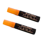 Marvy Uchida Jumbo-Point Liquid Chalk Markers - Erasable - Dustless - Orange - 2 Pack-Colour: Orange