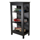 Winsome Poppy Display Cabinet-Construction with combination of solid and composite wood in Black finish.   Assembly Required.