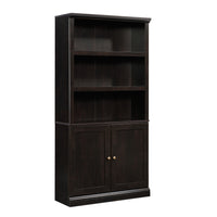 Sauder Miscellaneous Storage Bookcase With Doors - 5 shelves - 69.76" H - Estate Black (426412)-Standard - Estate Black - Engineered Wood