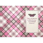 Rosedale Gold Greeting Cards/Envelopes - 5-1/2" W x 8" H - Pink and Blue Butterfly - 6 Pack-5-1/2" x 8" Folded cards