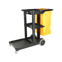 Globe Commercial Products Standard Janitors Cart - Black-Accommodate most bucket and wringer sizes