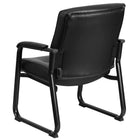 Flash Furniture HERCULES Series Big & Tall 500 lb. Rated Black Leather Executive Side Reception Chair with Sled Base-Padded Arms