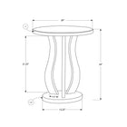Monarch Specialties 3726 Accent Table - 20"Dia/Brushed Silver/Mirror-Spacious table top for a lamp or decorative items