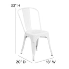 Flash Furniture Commercial Grade Metal Indoor-Outdoor Stackable Chair - White-Floor Protector Plastic Glides