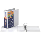 QuickFit Heavy-Duty 2" Round-Ring Antimicrobial Binder, 5-1/2" x 8-1/2", White-Space saving antimicrobial round ring view binder fits easily in desk drawers and on bookshelves