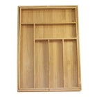 Oceanstar KT1293 5 Piece Bamboo Expandable Drawer Utensil Organizer Set-Extender measures 18 inches long, 2.87 inches wide and 2 inches high