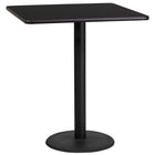 Flash Furniture 36'' Square Laminate Table Top, Black with 24'' Round Bar-Height Table Base (XUBK3636TR24B)-Bar Height Hospitality Table