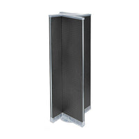 Azar Displays 16"W x 60"H 4-Sided Pinwheel Pegboard Display with Revolving Base, Solid Black (700420-BLK)-Includes four panels & Acrylic Sign Holder strip and stands on a 20" revolving base