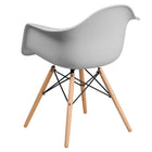 Flash Furniture Alonza Series Plastic Chair with Wooden Legs - White - 2 Pack-Waterfall Seat reduces pressure on your legs