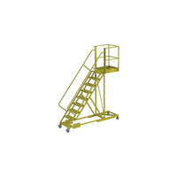 Tri-Arc Supported 90" Cantilever Rolling Ladder, Serrated, 107" x 30" (UCS500930242)-Frame Material: Steel