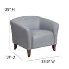 Flash Furniture HERCULES Imperial Series Grey Leather Chair-Hardwood Construction