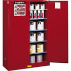 Justrite Sure-Grip Ex Paint & Ink Safety Storage Cabinets, 2 Doors, Manual, 43" x 18" x 44"-Multiple shelves are ideal for 1-gallon paint cans (Class III liquids)