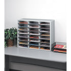Fellowes Letter-Size 24-Compartment Literature Sorter - Dove Grey-Includes 24 letter-size sorting compartments