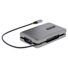 StarTech USB-C Multiport Adapter with USB-C Video/4K HDMI/VGA - Dual Monitor Docking Station-USB-C Downstream port with video output: Industry's first non-Thunderbolt adapter featuring a 10Gbps USB-C port w/ DP Alt Mode. Connect a portable USB-C monitor or desktop monitor w/USB-C Display Adapter as an extended display, or USB-C peripheral