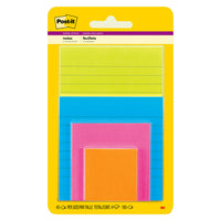 Post-it Super Sticky Notes Combo Pack - Energy Boost Collection - Assorted Sizes - 4 Pack-Post-it Super Sticky Notes have 2X the sticking power
