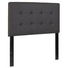 Flash Furniture Lennox Tufted Upholstered Twin Size Headboard - Grey Vinyl-Panel Headboard