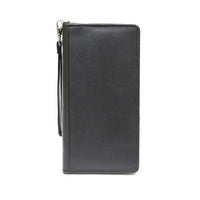 Ashlin Monaco RFID Blocking Zippered Travel Wallet, Black-Zippered Airline E-ticket wallet for securing your documents and passports.
