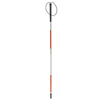 Drive Medical Folding Blind Cane with Wrist Strap-Reflective White and Red, Aluminum