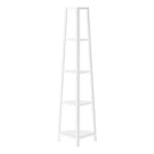 Monarch Specialties 3665 60"H Bookcase - White/White Metal Corner Etagere-Product dimensions: 17.5 Inch W x 12.5 Inch D x 59 Inch H