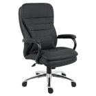 Nicer Interior Big and Tall Heavy Duty Ergonomic Executive Office Chair - Leather-Double cushion upholstered in black leatherette, very comfortable
