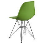 Flash Furniture Elon Series Green Plastic Chair with Chrome Base-Polypropylene Molded Structure