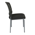 Pro-Line Visitors Chair with Ventilated Plastic Wrap Around Back, Black-Black Ventilated Plastic Wrap Around Back