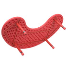 Flash Furniture 35"W x 65"L Half-Moon Plastic Height Adjustable Activity Table - Red-Cutout Depth: 13.5"
