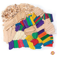 Chenille Kraft Wood Crafts Activities Box (CK-1718)-A wonderful assortment of natural and multi colored wood crafts