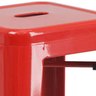 Flash Furniture Commercial Grade 30" High Backless Red Metal Indoor-Outdoor Barstool with Square Seat-Stack Quantity: 4-8