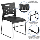Flash Furniture HERCULES Series Black Sled Base Stack Chair with Air-Vent Back-Carrying Handle Cutout for Easy Movement