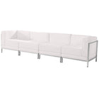 Flash Furniture HERCULES Imagination Series Melrose LeatherSoft 4 Piece Lounge Set - White-Add on pieces as your business grows