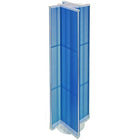 Azar Displays 13.5"W x 60"H 4-Sided Pinwheel Pegboard Display with Revolving Base, Translucent Blue (700460-BLU)-Includes four panels & Acrylic Sign Holder strip and stands on a 23" revolving base