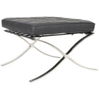 Nicer Furniture Pavilion Ottoman - Black-Chair frame is polished solid-core stainless steel with no unsightly screws or weld.