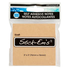 Merangue Self Adhesive Notes - Kraft - 3" x 3" - 100 Pack-A great way to keep tabs on different tasks