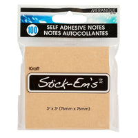 Merangue Self Adhesive Notes - Kraft - 3" x 3" - 100 Pack-A great way to keep tabs on different tasks
