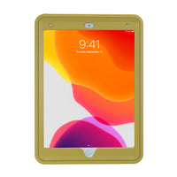 CTA Digital Protective Case with Rotatable Grip Kickstand for 10.2" iPad Gen 7 and 8, Air 3 and 10.5" Pro - Yellow-Impact resistant hard case shields iPad from drops, falls and collisions