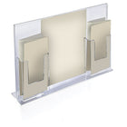 Azar Displays Vertical Double-Sided Acrylic Sign Holder with 2 Brochure Holders, 2 Pack (252058-2-PACK)-This sign holder can be displayed on any flat surface