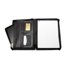 Ashlin Copperfield Zippered Portfolio. Inside Gusseted Pocket. Holds 8.5 x 11 Inches, Black-Includes a letter sized notepad 8.5 x 11 inch