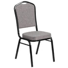 Flash Furniture HERCULES Series Crown Back Stacking Banquet Chair in Grey Fabric - Black Frame-500 lb. Weight Capacity