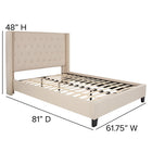Flash Furniture Riverdale Full Size Tufted Upholstered Platform Bed - Beige Fabric-Tufted Upholstery