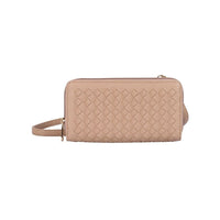 Karla Hanson RFID Blocking Ellie Woven Crossbody Phone Wallet, Taupe-Woven Crossbody Phone Wallet