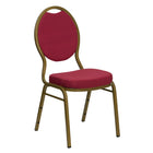 Flash Furniture HERCULES Series Teardrop Back Stacking Banquet Chair in Burgundy Patterned Fabric - Gold Frame-500 lb. Weight Capacity