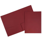 JAM Paper Premium Paper Cardstock Two Pocket Presentation Folders, Dark Red, 12 Pack (2166613305g)-Size: 9" x 12"