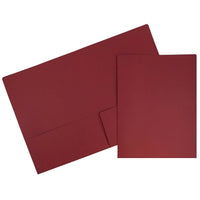 JAM Paper Premium Paper Cardstock Two Pocket Presentation Folders, Dark Red, 12 Pack (2166613305g)-Size: 9" x 12"