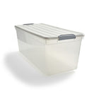 TRU RED 94.3 L Plastic Storage Tote with Locking Lid-Modular, nestable and stackable to make the most of limited space