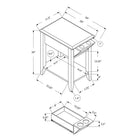 Monarch Specialties 3198 Accent Table - 23"H/Dark Taupe With A Glass Holder-Spacious table top and bottom shelf for additional storage