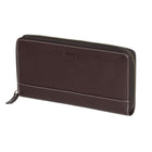 Roots Ladies Slim Bifold Zipper Around Wallet - Merlot-Three-way zip closure