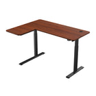 TygerClaw 23"W L-Shape Sit-Stand Desk - Cherry-Rock-solid even at full extension, with reinforced crossbars for wobble-free stability at any height