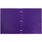 JAM Paper Plastic Heavy Duty 3 Hole Punched Two Pocket School Folder, Purple, 12 Pack (383HHPpug)-Purple